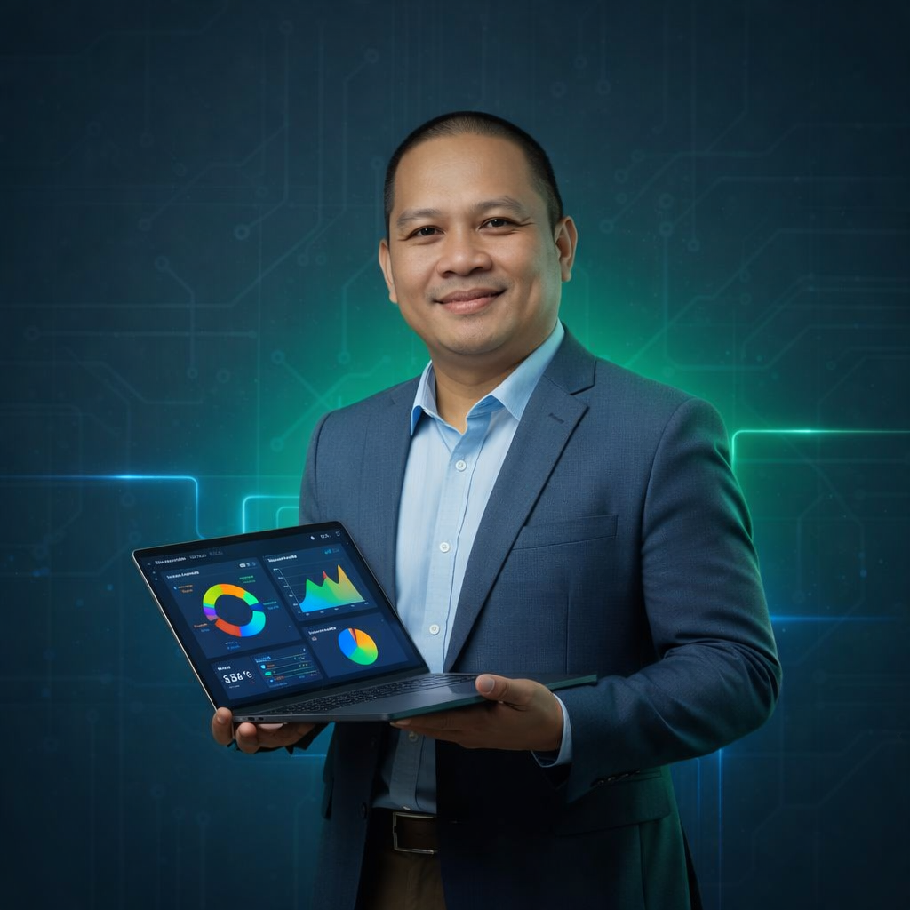 JLS Media tech consultant offering a software solution to a Davao restaurant owner